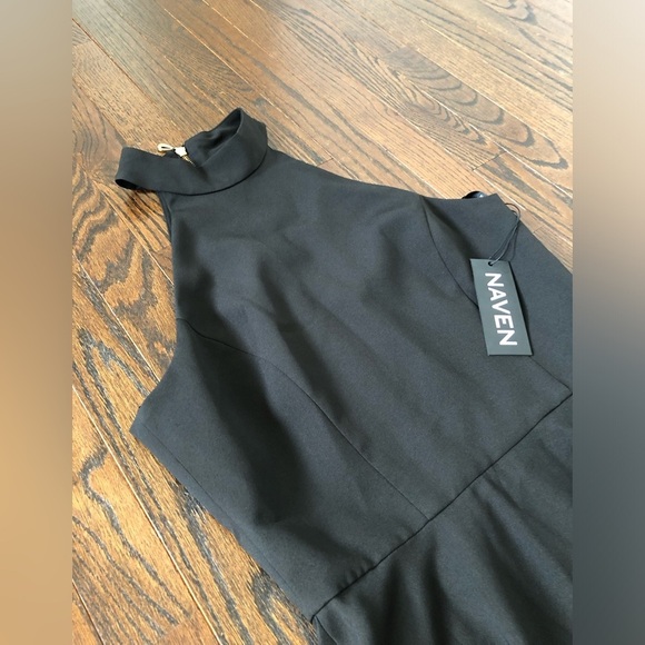 NWT - Naven Women’s 4 Black Mia Halter Fit & Flare Skater Mini Cocktail Dress - Picture 3 of 13